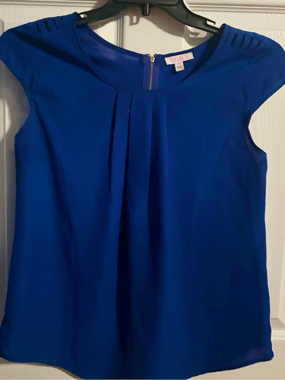 A’GACI Royal Blue cap sleeved blouse